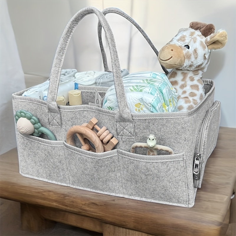 Felt Nursery Storage Bag with Compartments for Baby Essentials