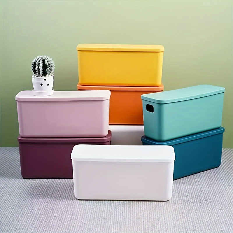 

Slim Storage Organizer With Lid - Snacks, - Plastic, Moisture-proof, Space-saving Design, Baskets, Bins & Containers For