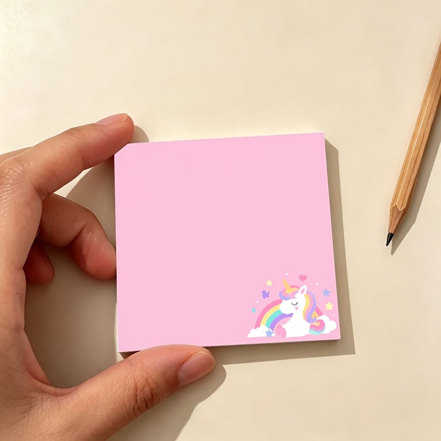 Cute Unicorn Rainbow Memo Pad, Kawaii Self-Adhesive Note Paper