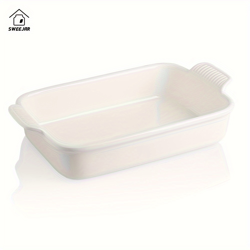 

Sweejar Porcelain Baking Dish, Casserole Dish For Oven, 13 X 9.8 Inch Rectangular Bakeware, Lasagna Pan Deep With Handles For Cooking, Cake, Dinner, Kitchen, Banquet And Daily Use