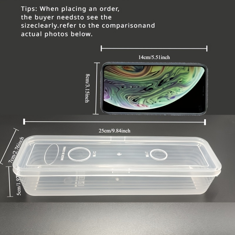 2/3/4pcs Long Plastic Fresh-Keeping Storage Containers for Vegetables ? Refrigerator Organizer Bins for Cilantro, Green Onions, Mint, and More ? Durable Sealable Kitchen Organization Boxes Without Battery