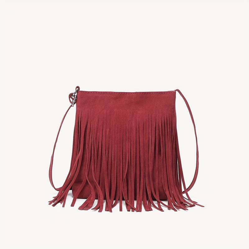 Borsa A Tracolla Donna In Pelle PU Con Frange – Fashion Piccola