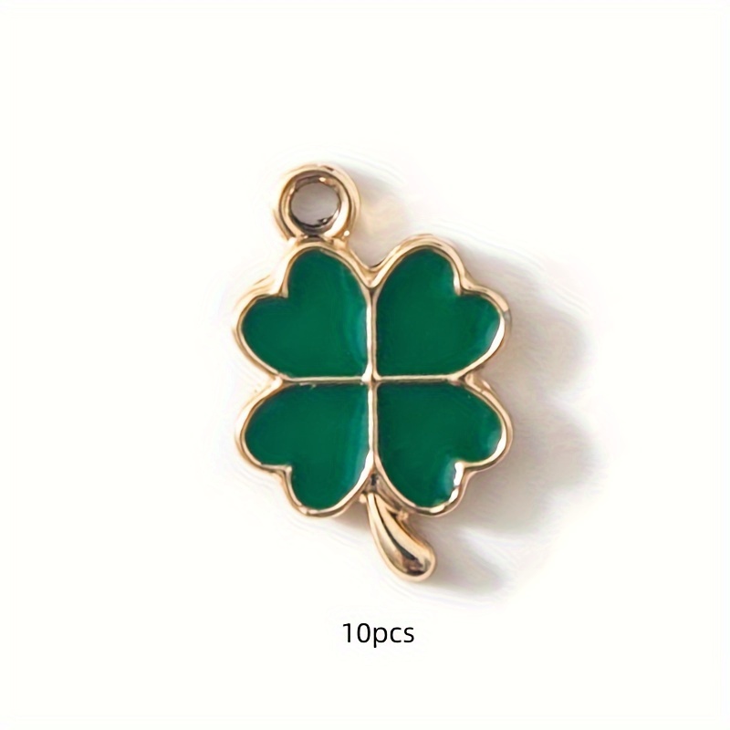 10pcs Clover Pendant Charms For Jewelry Making, Diy Earrings, Bracelets, Necklaces Accessories