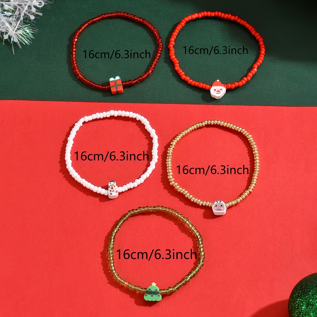 5pcs Bohemian Stretchable Elastic Handmade Beaded Bracelet Set