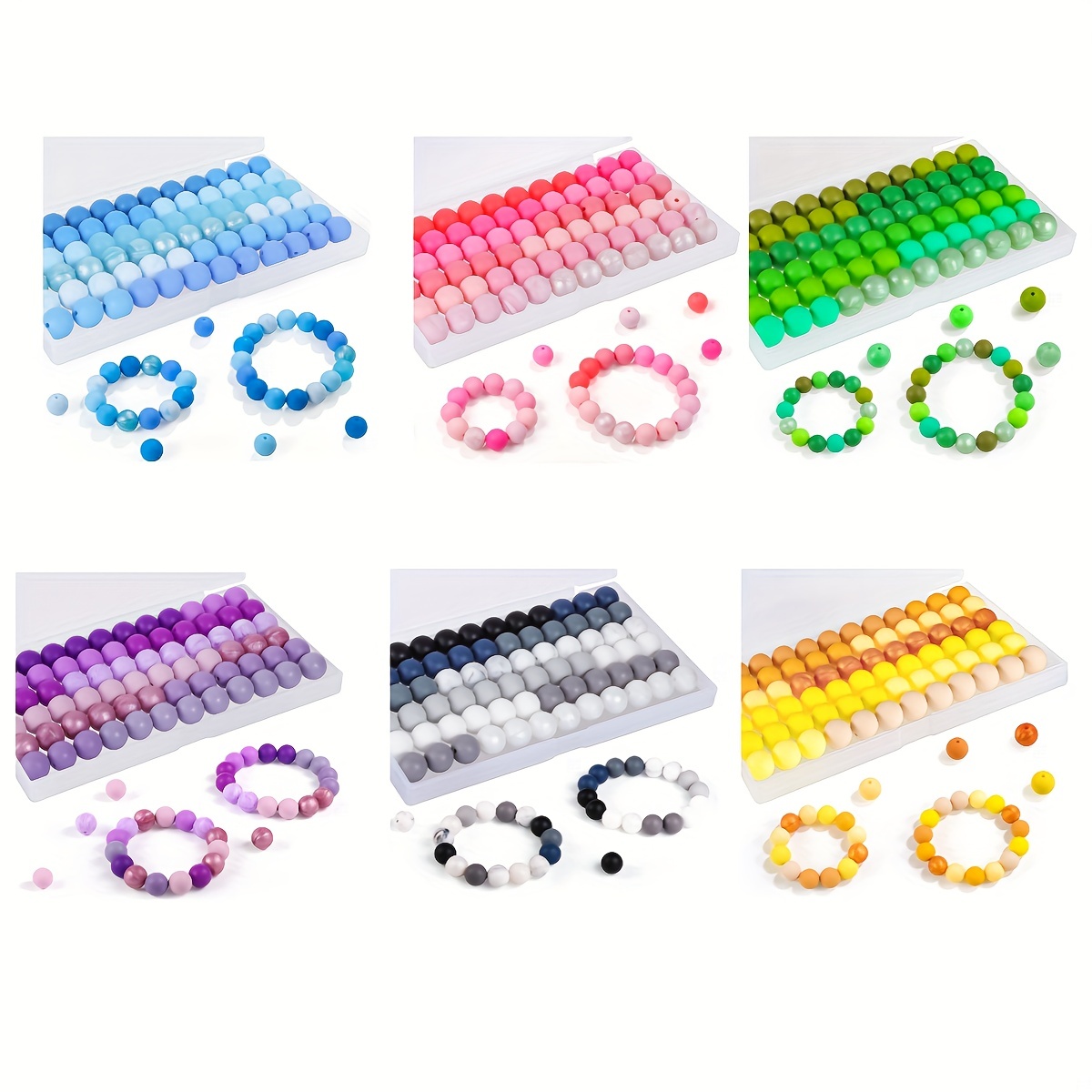 

80pcs Vibrant Silicone Beads Set, 15mm - Round Loose Beads For Making, Including Necklaces, Bracelets, Keychains & Crafts