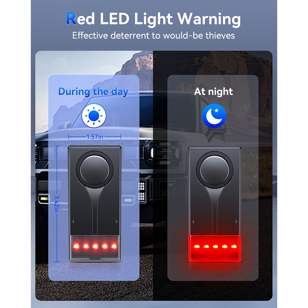 vehicle security vibration alarm system 108 light - Temu