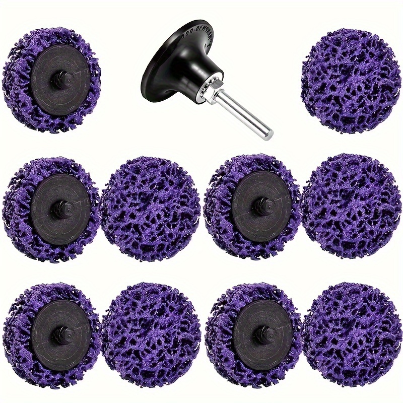 

12pcs Purple Strip Discs Rust Remover Wheel - Clean And Remove Paint, Coating, Rust, And Oxidation For Wood, Metal, And Fiberglass - 2in