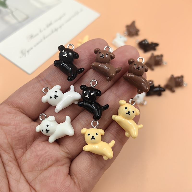 

16pcs Lovely Small Resin Charms, Animal Pendants For Making And Keychain Findings