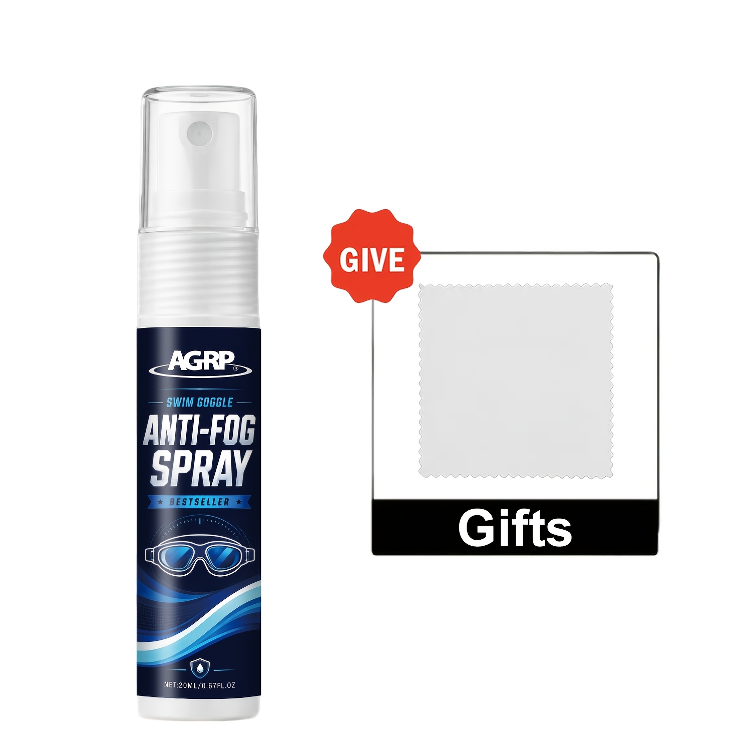 TEMU Agrp Spray Suitable For Diving Masks, Swimming Goggles & Eyeglasses - Instant Lens For , Safe For Water Sports, For Goggles, Mask & Glass Lens,