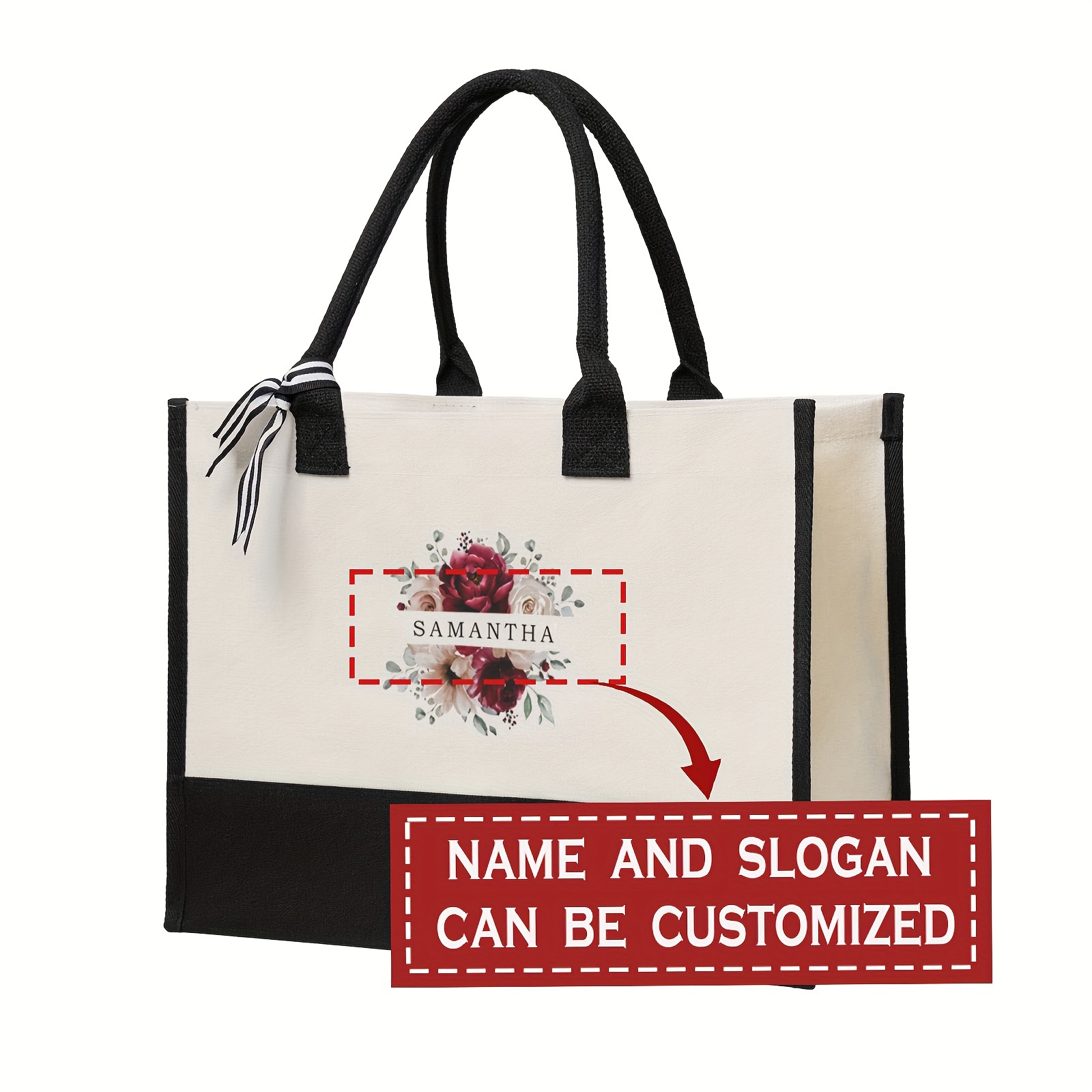 

Customizable Tote Bag In & - , Reusable Striped For , Shopping, , Gym, | Personalize Or