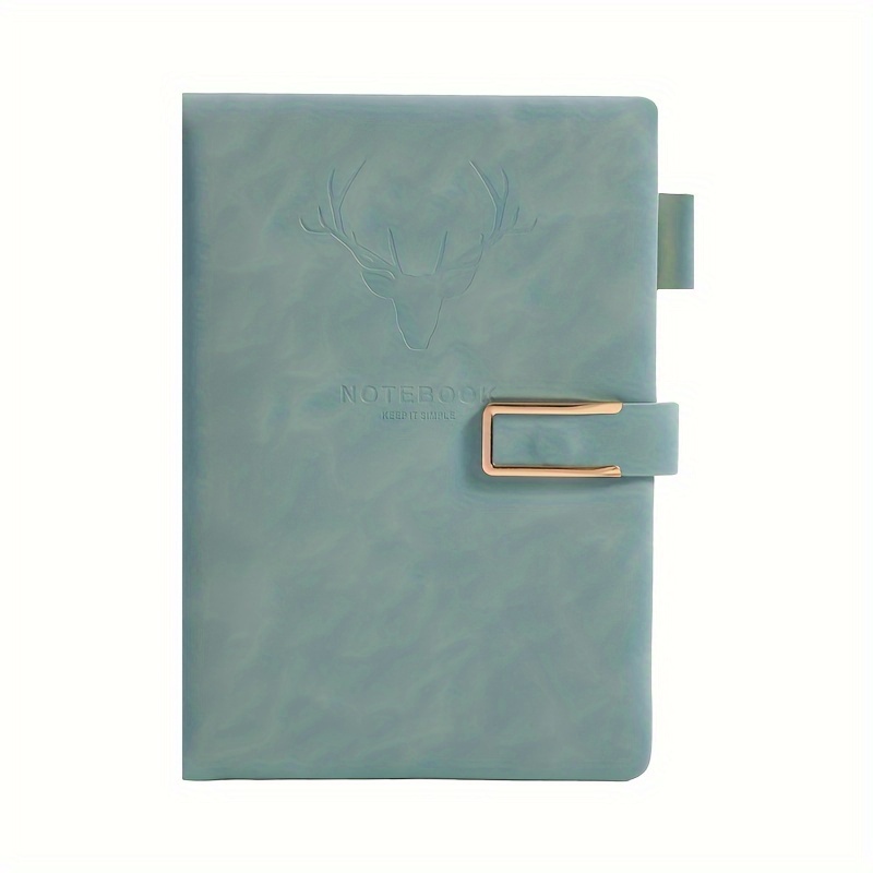 TEMU Elegant A5 Faux Leather Notebook With Magnetic Closure, 200 Lined Pages - Students & Professionals