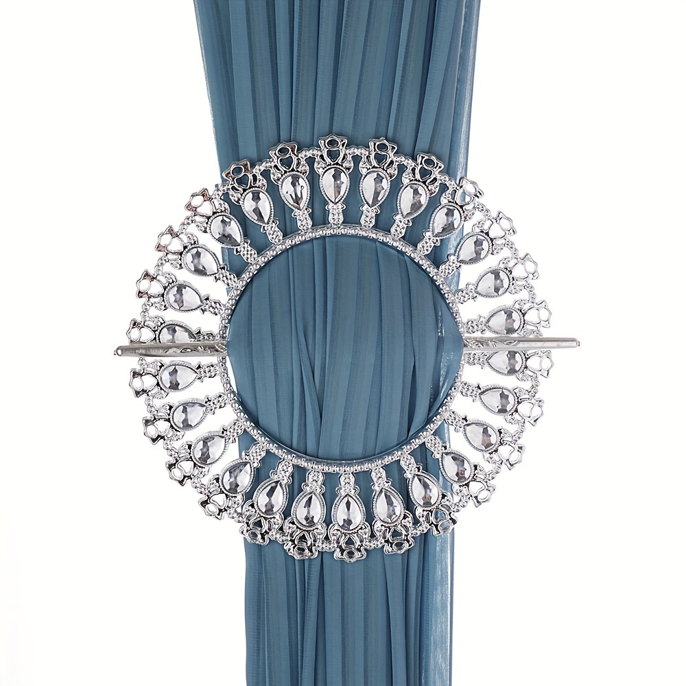 Image of 1 Pair Of Curtain Curtain Additions Roman Ring Curtain Holdback Home Decoration Curtain Ring With Stick For Office Living Room Decor