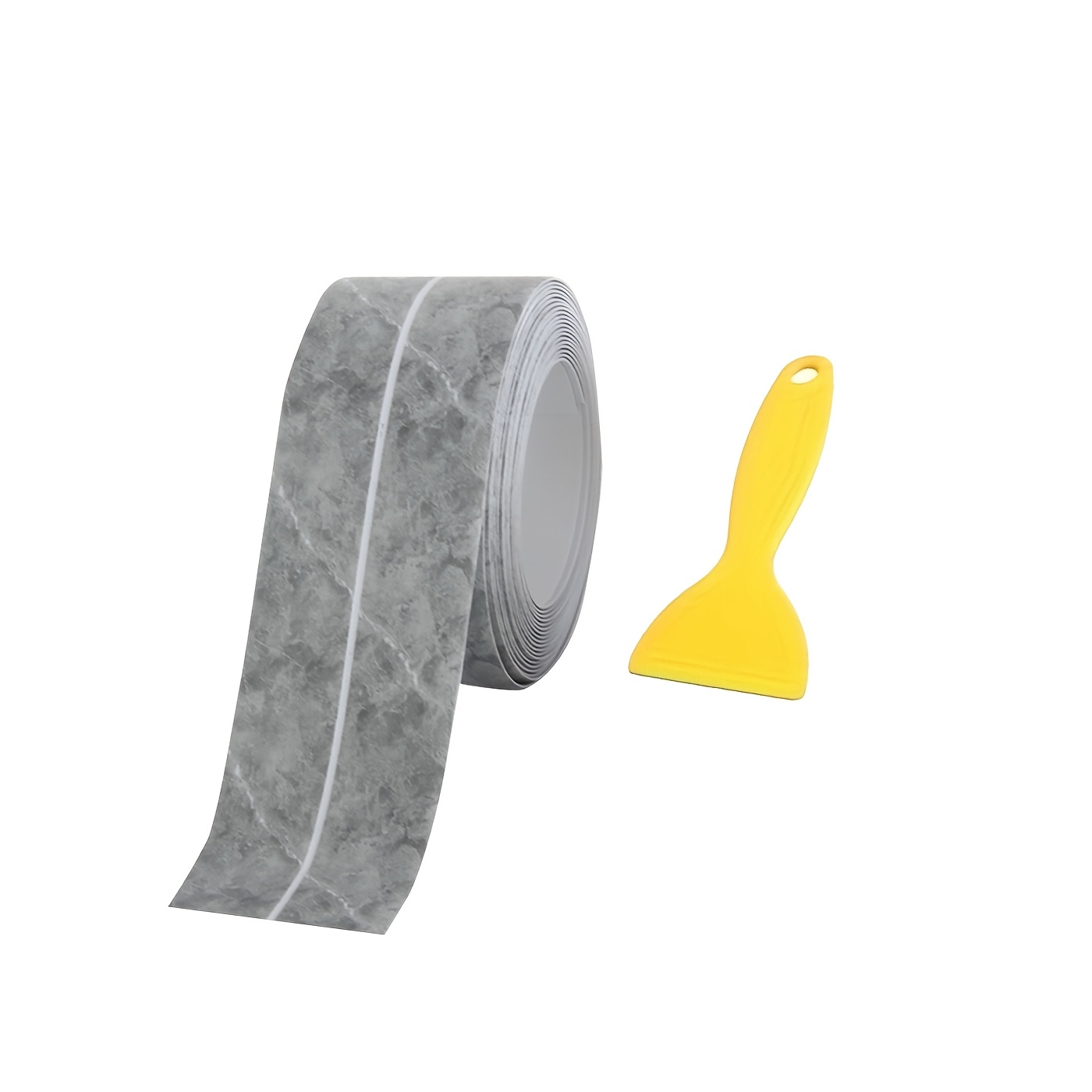 TEMU Selbstklebende Bodendichtungsfolien, 1 Rolle und Werkzeug, PVC Fliesen Dekorband, für Hausrenovierung, Abziehen und Anwenden, geeignet für Küche