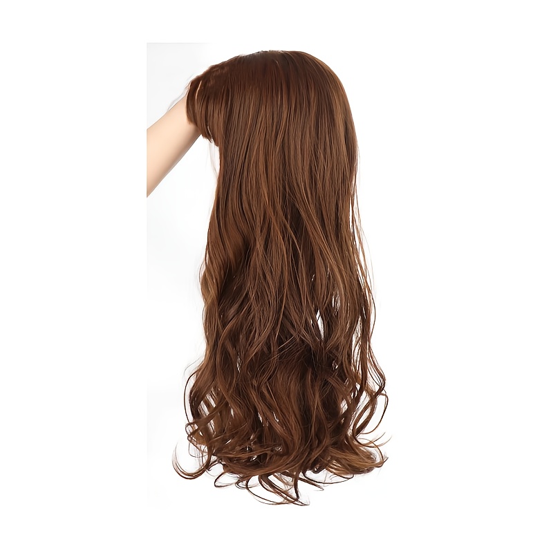 E-shop Langes, gewelltes Haarverlängerungsstück mit Pony und Haarstück für die Spitze, für mehr Volumen und einfach zu tragen, 18 Zoll
