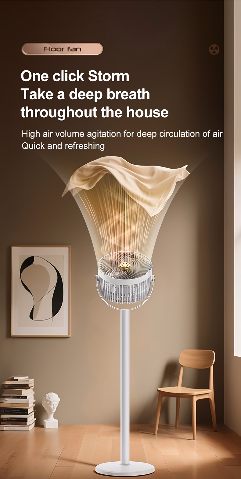 adjustable height fan 5 speed settings type c charging port lithium battery circulation device usb charging port Product details 5