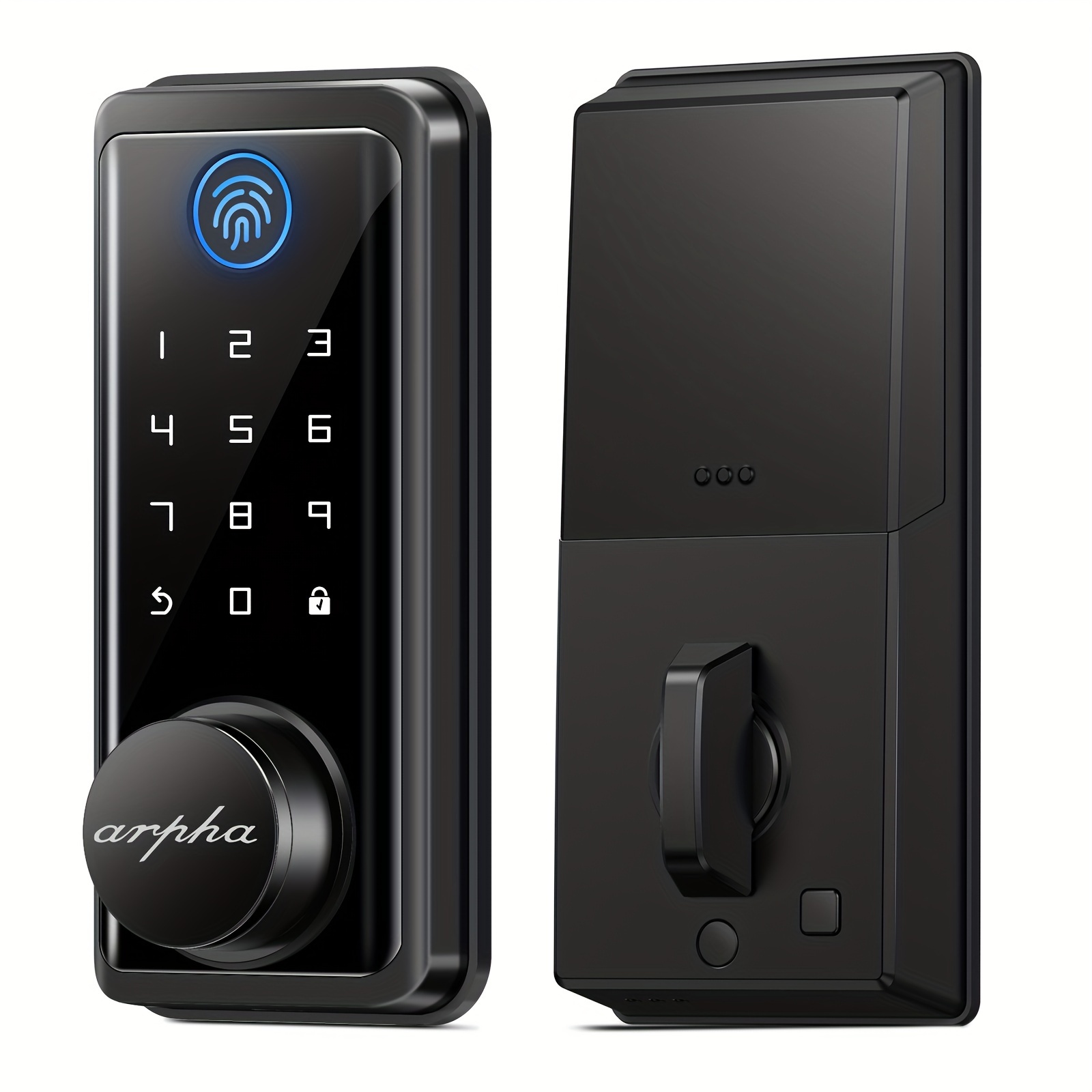 

Keyless Entry Smart Door Lock, Fingerprint Keyless Entry Door Lock With App Control, Front Door Deadbolt With 2 Keys, 100 Codes, Anti-peeking Function, Touchscreen Lock, Easy To Install