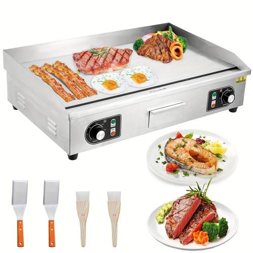 30 electric grill pan countertop grill with plug adjustable temperature control 122 f 572 f 1600w 110v