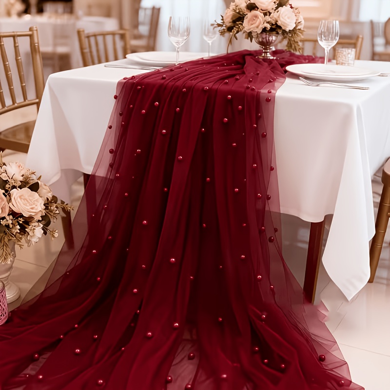 TEMU Nappe de table en de perles , pour et les festivals, en polyester, parfaite pour les réunions de famille, les fêtes, , les anniversaires et la