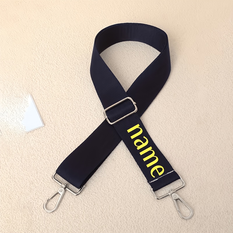 TEMU Custom Embroidered Name - Personalized Text Solid Color Single Shoulder Crossbody Bag Strap, Adjustable Size, Replaceable Shoulder Strap