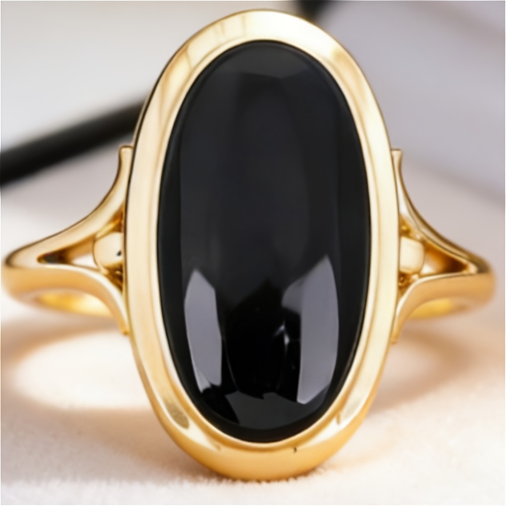 TEMU 1pc Men Women's Vintage Trending Cubic Synthetic Synthetic Zircon​​ Ring: Large Oval Cz Design, -style Vintage Unisex Jewelry | Sleek Style, - |