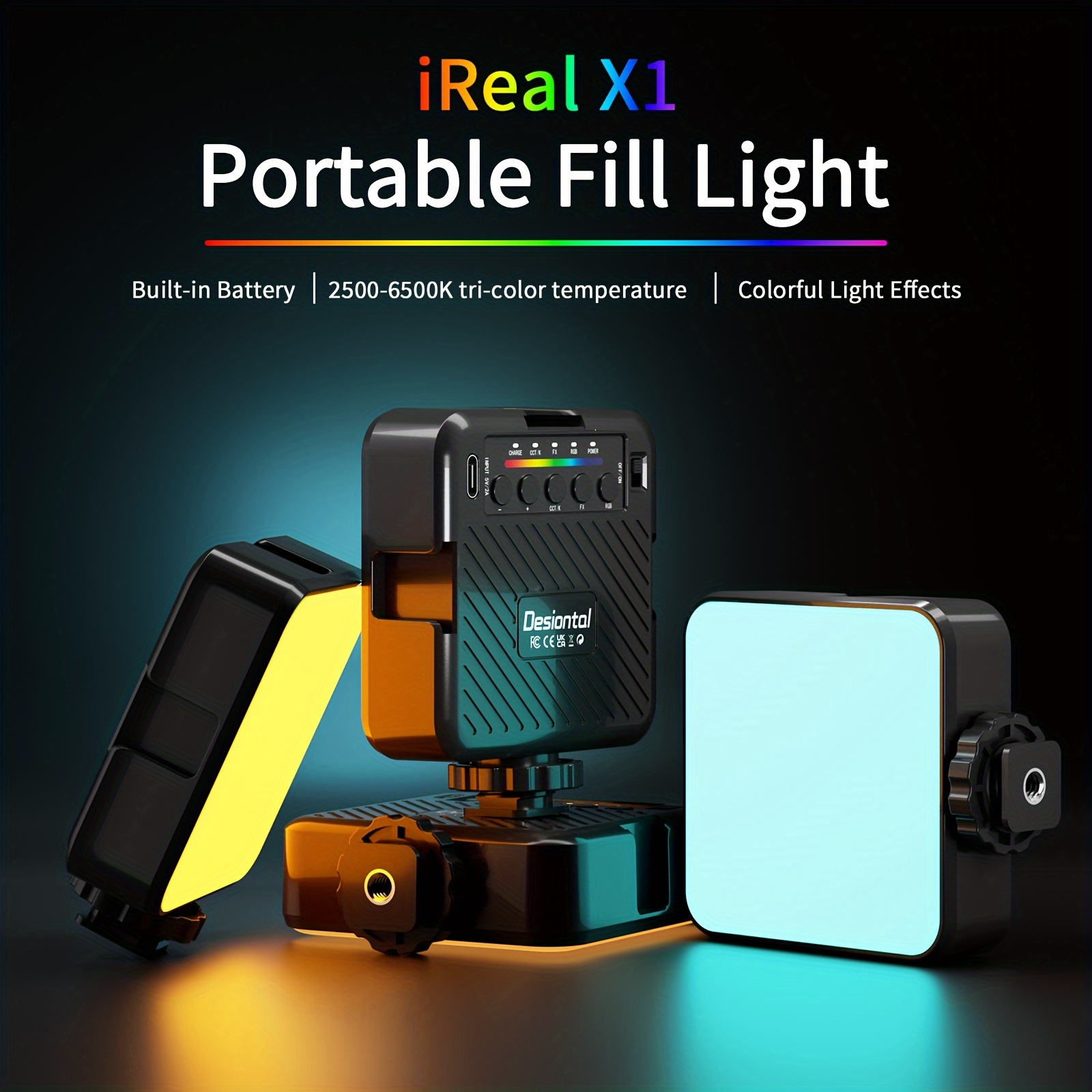 

X1 Mobile Phone Fill Light Portable Outdoor Shooting Selfie Outdoor Photography Light Dslr Camera Photography Light Rgb/led Live Lights