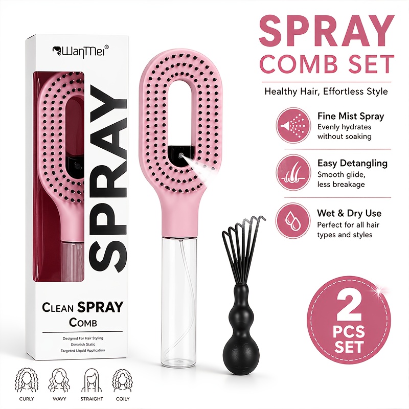 2pcs Spray Hair Brush Set with Hollow Vented Fast Drying Brush