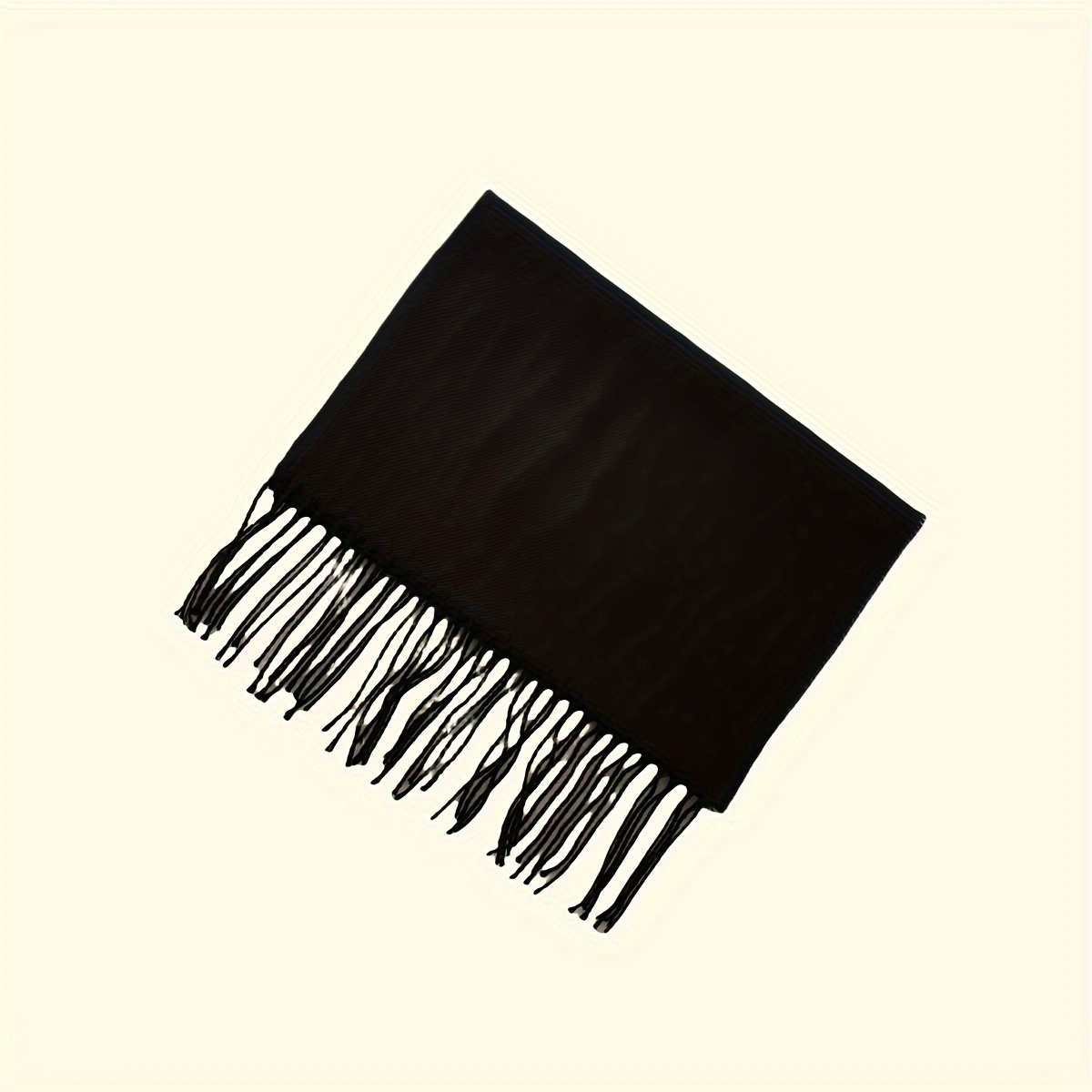 Classic Solid Color Polyester Scarf - Unisex Warm and Breathable, Woven Fringe Detail for Autumn and Winter Styling, Hand-Washable details 9