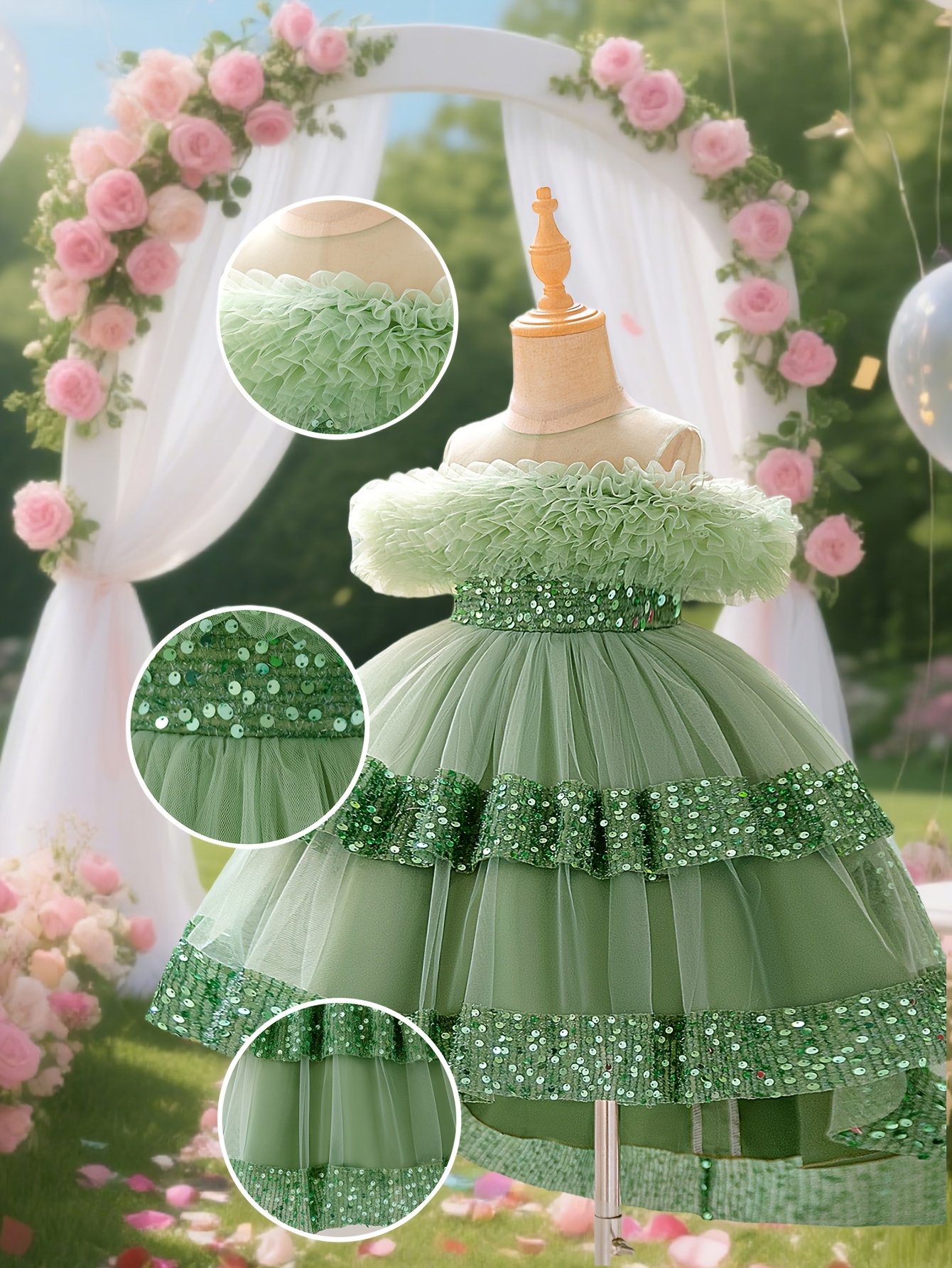light green dress for girls sold on Temu United States