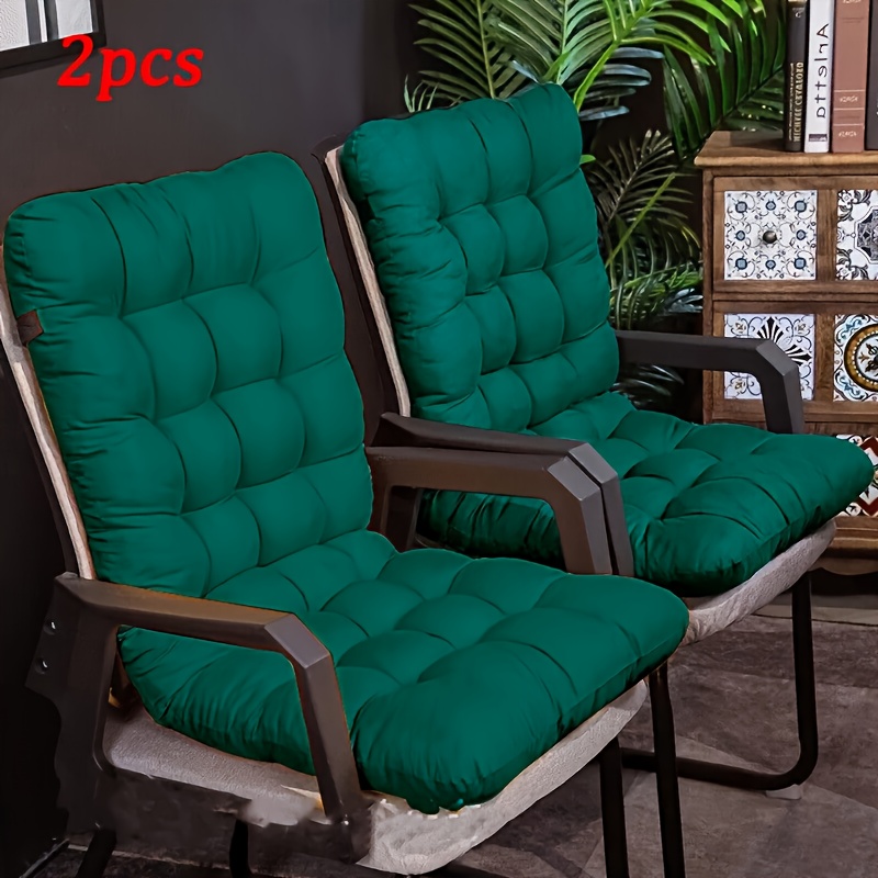 2pcs thickened polyester   chair cushion comfortable soft washable straps full back support fabric seat cover for garden furniture outdoor seating and indoor outdoor use cozy seating hand washable christmas gift