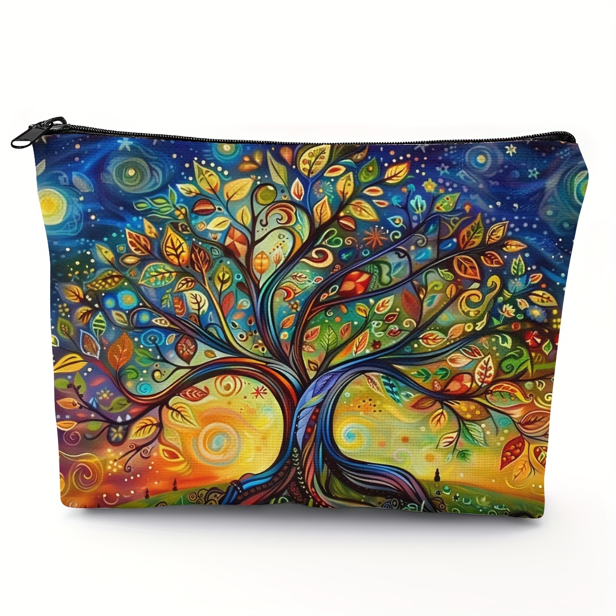 

Tree Of Life Zippered Makeup Bag - Lightweight & Foldable Cosmetic Pouch, Travel, 5.51x8.66 Inches