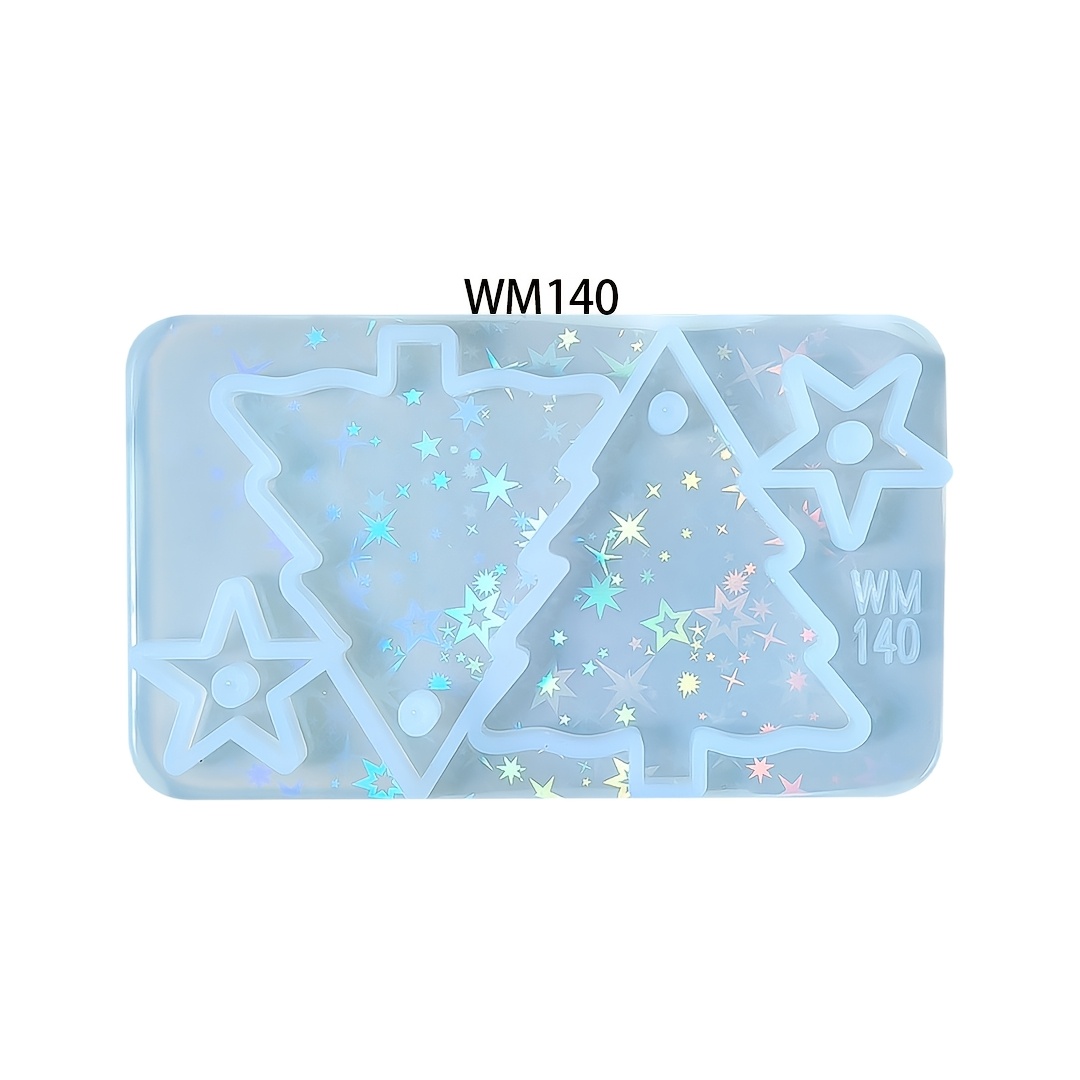 TEMU Moule en silicone pour boucles d'oreilles pendantes de sapin de Noël holographique, moule de coulée en résine époxy pour pour la fabrication de