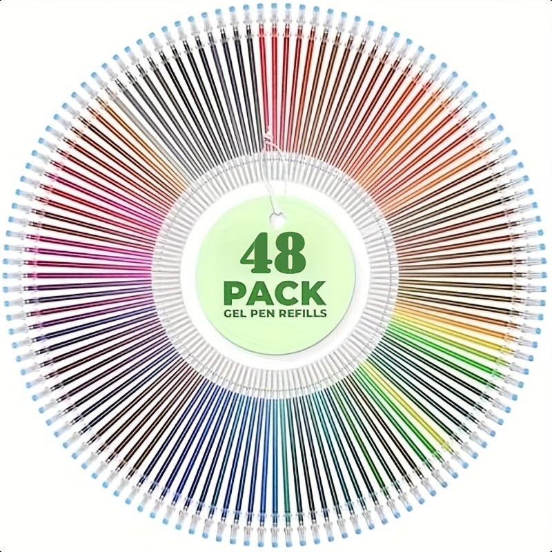 TEMU 100pack Gel Pen Refills  Glitter Gel Pen Refills For Drawing Metallic Gel Pen Refills Colored Drawing Gel Pen Refills Fluorescent Ink Pen