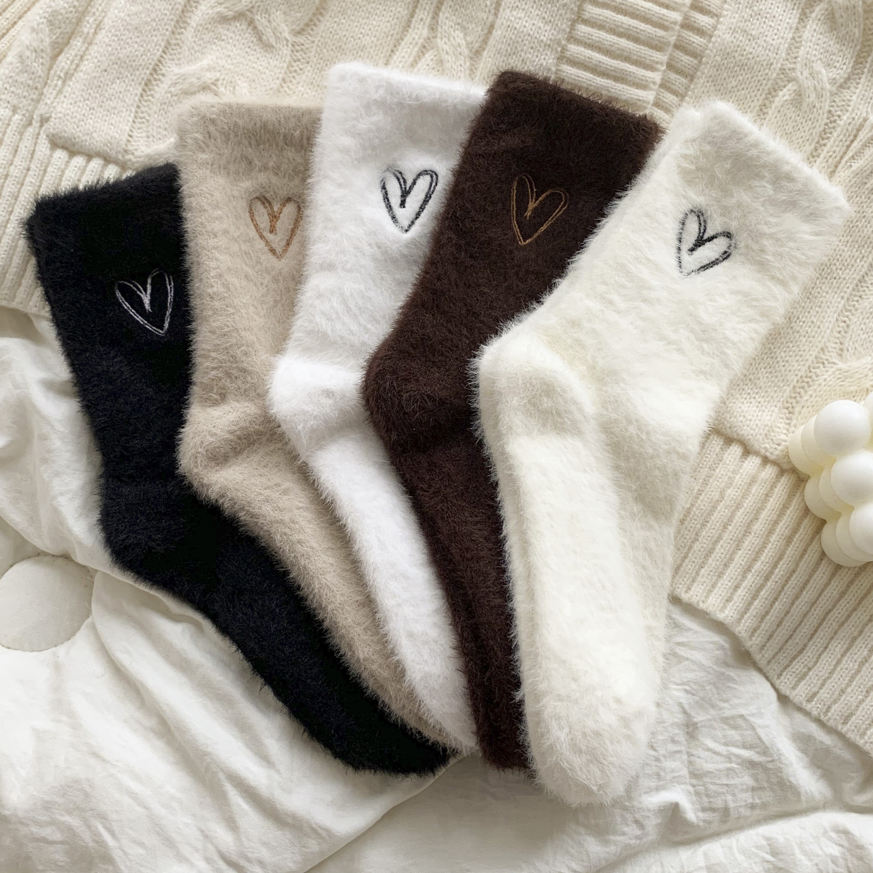 

5pcs For Women - , Fuzzy Polyester