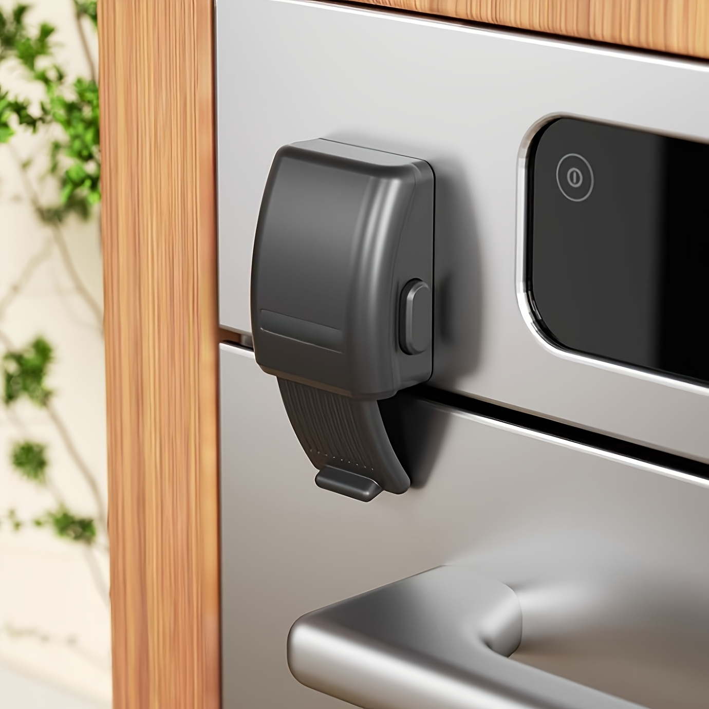 TEMU Black Oven Lock - Microwave & Kitchen Cabinet Drawer Lock , Durable Plastic , For Home Appliances, Locking, , Sturdy Construction, Kitchen