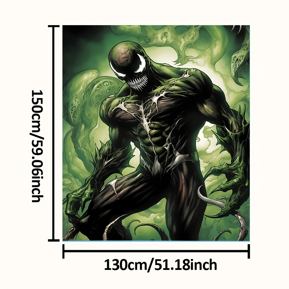 TEMU Wb Movie Venoms Soft Comfortable Personalized Printed Fleece Blanket 1pc, Suitable For Sofa, Bed Or Wall Decoration Blanket, Office Nap Cover,