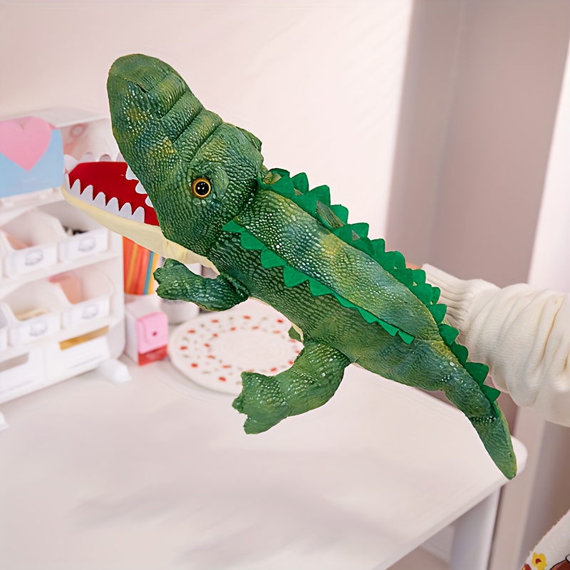 Image of Crocodile Hand Puppet Animal Plush Toys Amphibious Animals Plush Stuffed Puppet Story Toys Preschool Interactive Entertainment Interactive Puppet For Great Birthday Gifts
