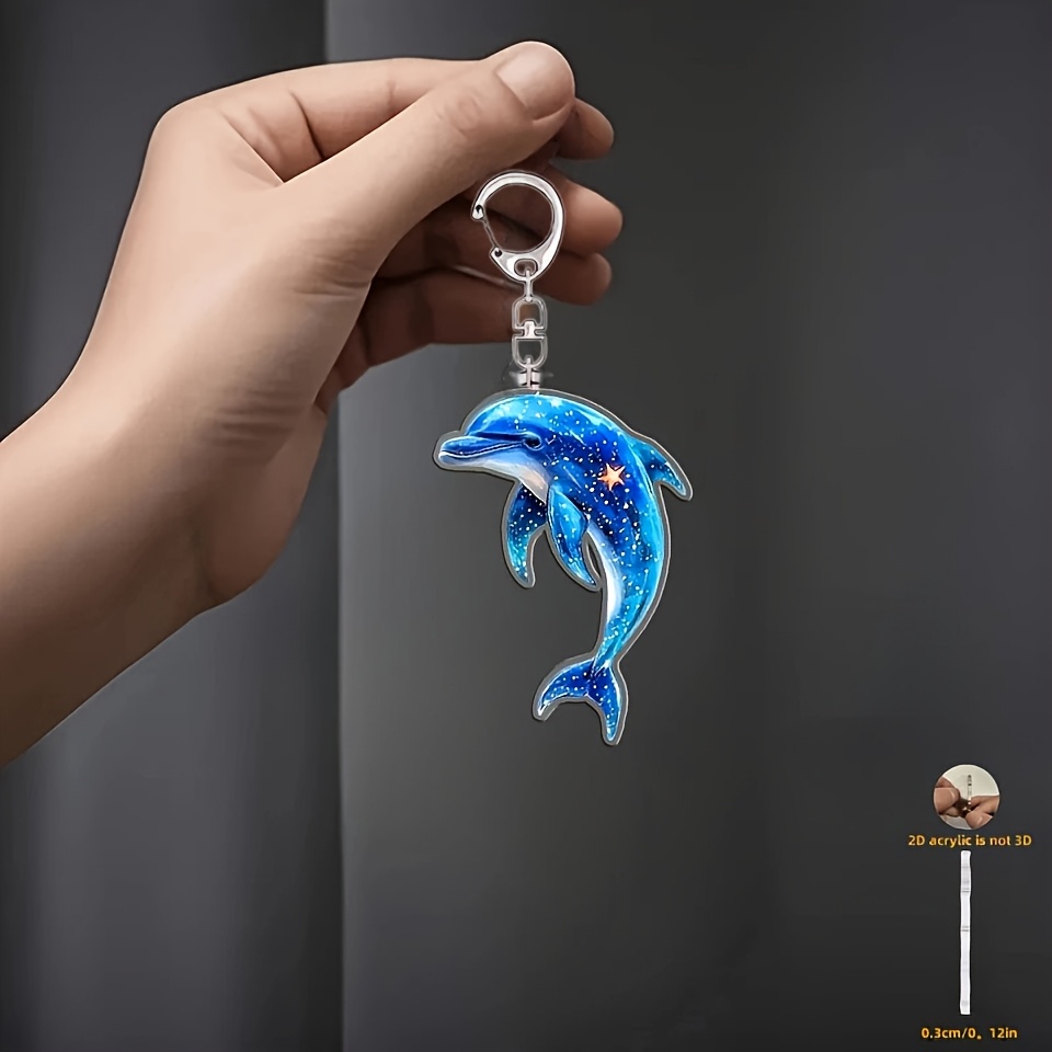 TEMU 2d Flat, 1pc 2d Flat - 2d Flat Acrylic Lobster Keychain, Multi-functional For Keychains, Men's And Women's Backpack Accessories, Home Decor,