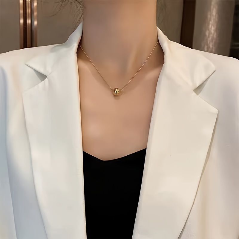 

Collier À Pendentif En Acier Inoxydable Doré, , Élégant Et , Pour Femmes