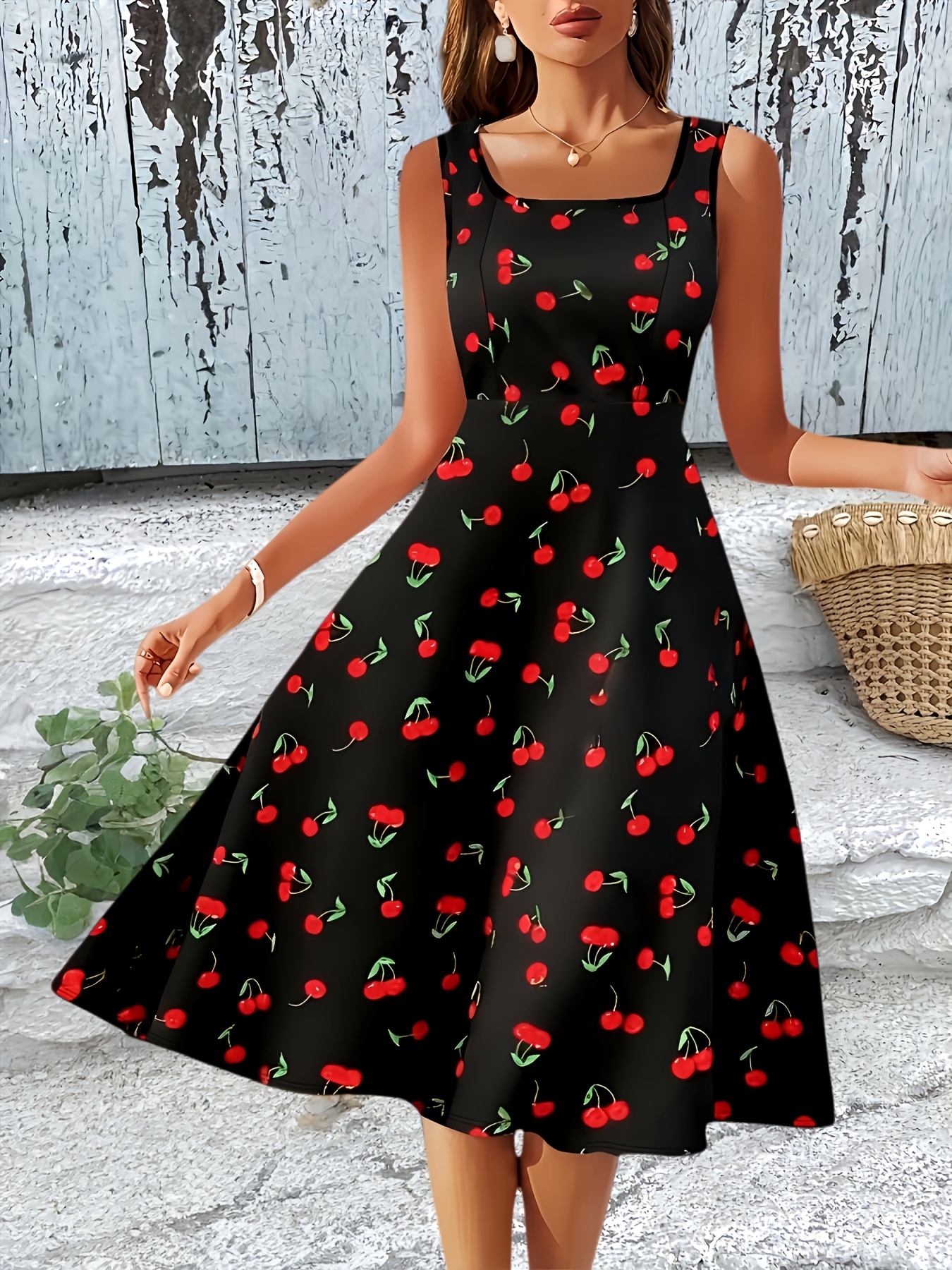 cherry dress sold on Temu United States