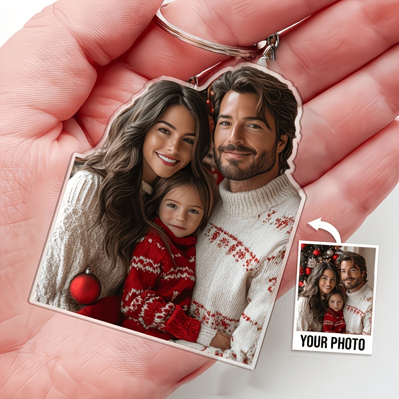 2d Flat - 2d Plane, Custom Couple Personalized Photo Keychain, Is The Perfect Valentine's Day Or Anniversary Gift For Lovers Or Family