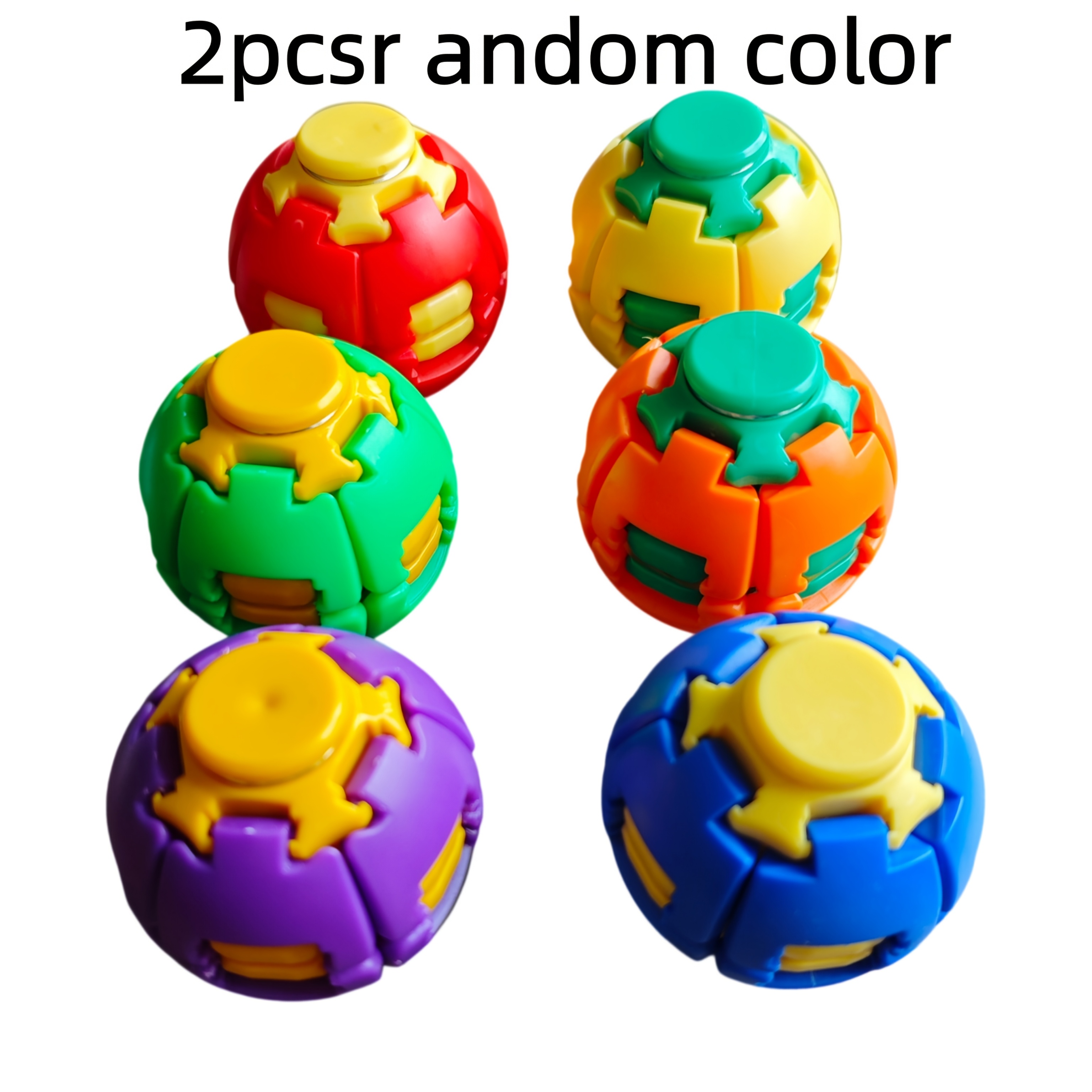 TEMU 2pcs Pressing Finger Balls, New Style Finger - Random Colors, Creative Braking Mode And Precision Bearings, Office Classroom Focus Aids,