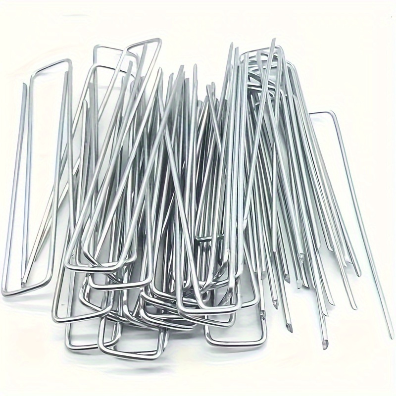 

50 Pack Galvanized Metal Garden Stakes - Heavy Duty Landscape Staples For Secure Landscaping Fabric & Plant Covers
