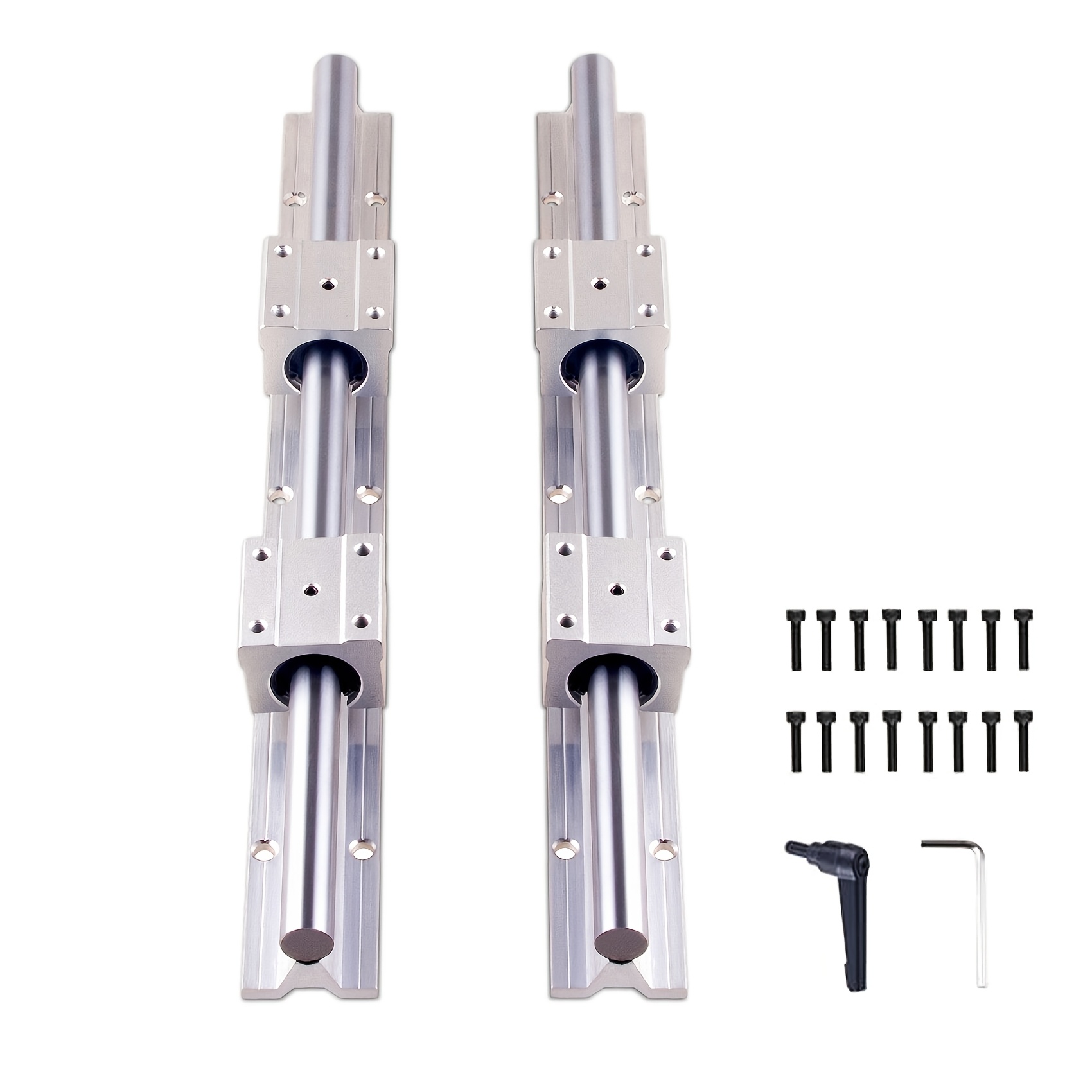 2 Sets Of Linear Guideways, 2pcs Sbr16-1000mm/39.37inch And 4pcs Sbr16uu Slide Bearing Block For Diy, Cnc Router Lathe Machines