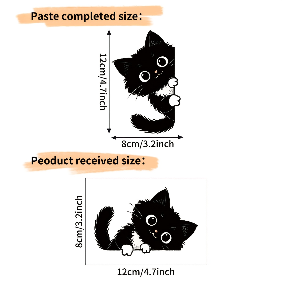 TEMU 1pc 2d Flat Green Light -dark Wall Sticker Little Black Cat Switch Sticker Animal Pvc Self-adhesive Wall Sticker Home Bedroom Background Wall