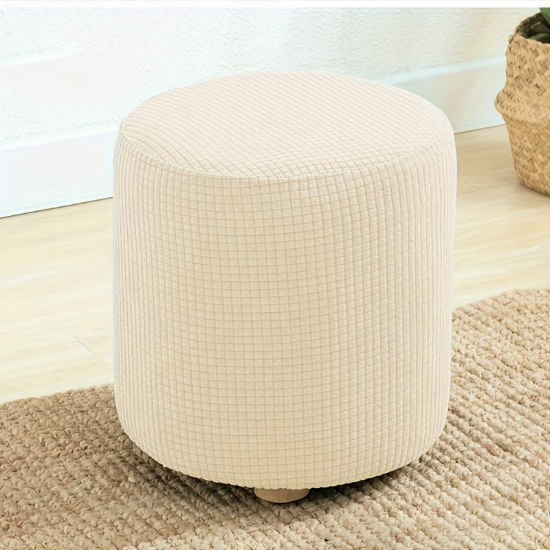TEMU 1 pièce Housse de tabouret ronde élastique, Protège-tabouret d'extérieur, Housse de tabouret/Tabouret avec fond élastique, Lavable en machine