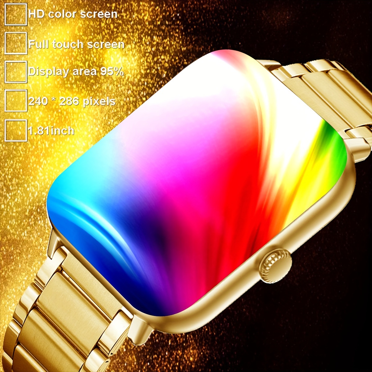 новая модель 2024 года 1 81 дюйм полный часы телефон синхронизирует информацию с спортивными беспроводными звонками, управлением музыкой, совместима с iPhone и подробностями 2