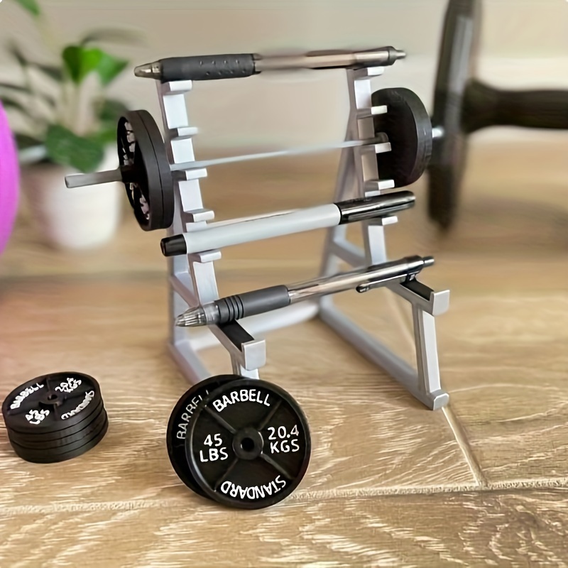 

Gym-inspired Barbell Rack Pen Holder - Fun Desk Organizer For Fitness Enthusiasts, Plastic, , Perfect Gift For Weightlifters