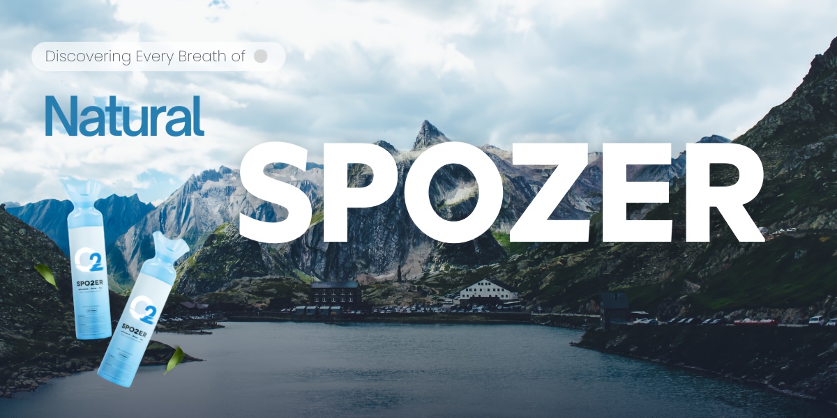 Spozer Oxygen 10 Liter Canned Oxygen (6 Pack) Featuring a Built-In Mouthpiece, 97% Pure O2, Suitable for Sports, Exercise, High Altitude Activities, And Recovery, Tasteless