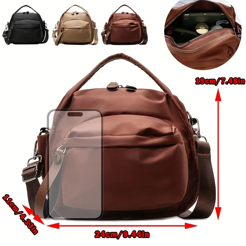 perfect lily womens elegant single shoulder bag large capacity multi compartment zipper closure detachable strap crossbody with polyester lining solid color for daily use work travel ideal gift for crossbody purse versatile travel bag sophisticated accessory smooth texture details 6