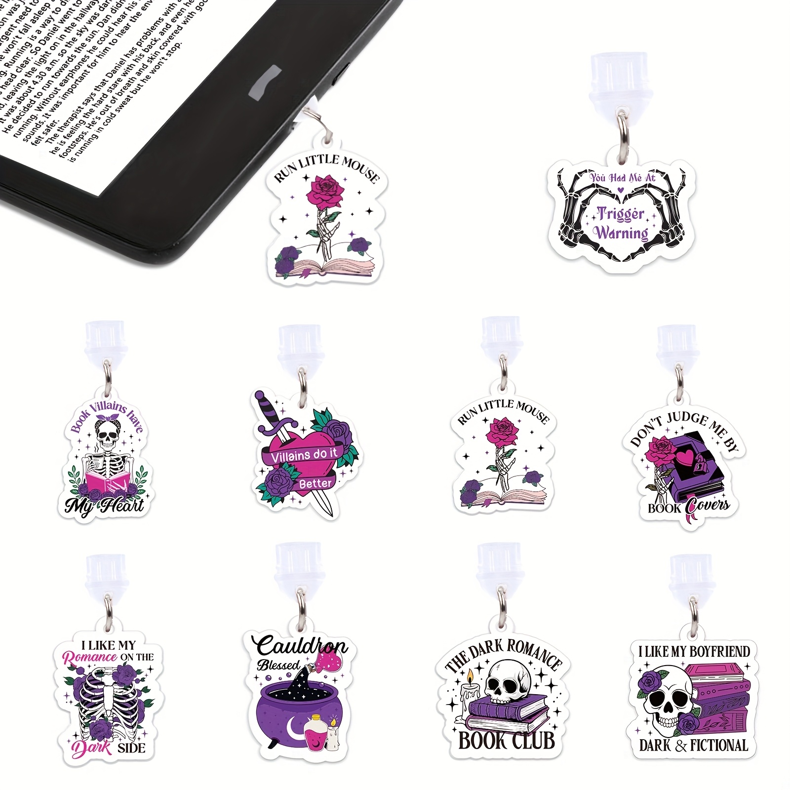 TEMU Charming C-type Dust Plugs - 9pcs Set, Dust Plugs, Compatible With Charging Port Type-c/usb-c Plug Cover Accessories, Suitable As A Phone Gift